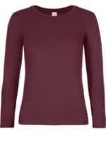 Ladies' T-shirt long sleeve Burgundy
