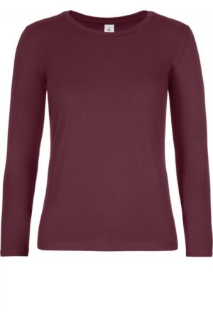 Ladies' T-shirt long sleeve Burgundy