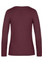 Ladies' T-shirt long sleeve Burgundy