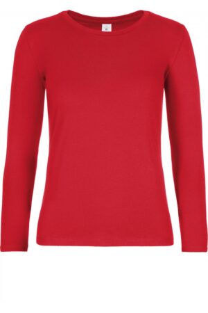 Ladies' T-shirt long sleeve Red