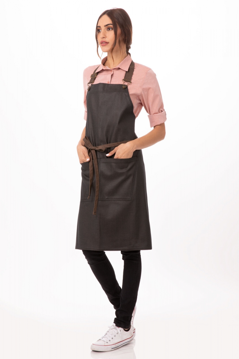 APRON-URB-BIB-BOULDER ZWART BRUIN