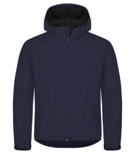 Classic Softshell Jacket Met Kap Dark Navy