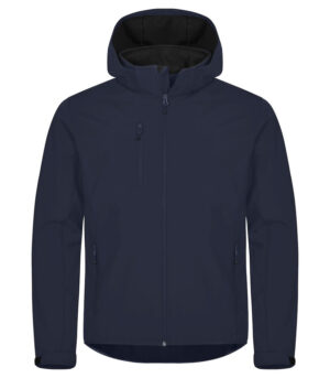 Classic Softshell Jacket Met Kap Dark Navy