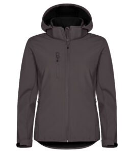 Classic Softshell Jacket Met Kap Ladies Donkergrijs