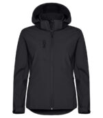 Classic Softshell Jacket Met Kap Ladies Zwart