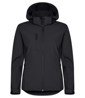 Classic Softshell Jacket Met Kap Ladies Zwart