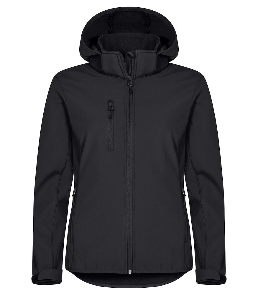 Classic Softshell Jacket Met Kap Ladies Zwart