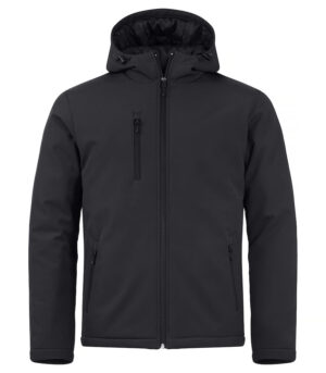 Padded Hoody Softshell zwart