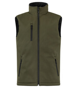 Padded Softshell Vest Bodywarmer Mistgroen