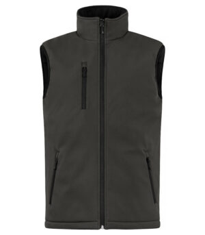 Padded Softshell Vest Bodywarmer Donkergrijs