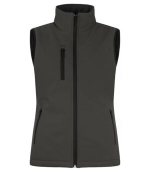 Padded Softshell Bodywarmer Lady Donkergrijs