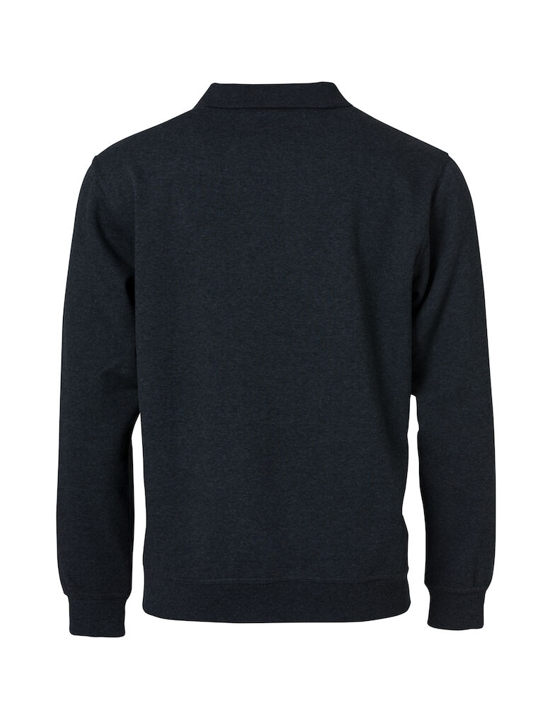 Basic Polo Sweater Antraciet Melange