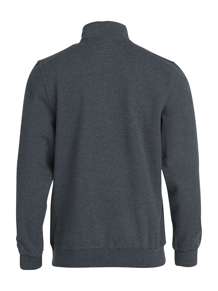 Basic Half Zip antraciet melange