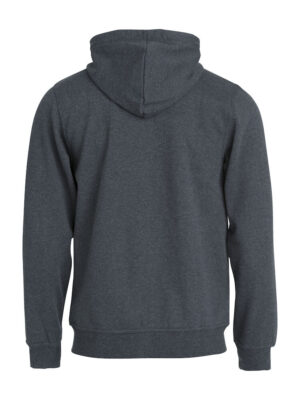 Basic Hoody Full Zip Antraciet Melange