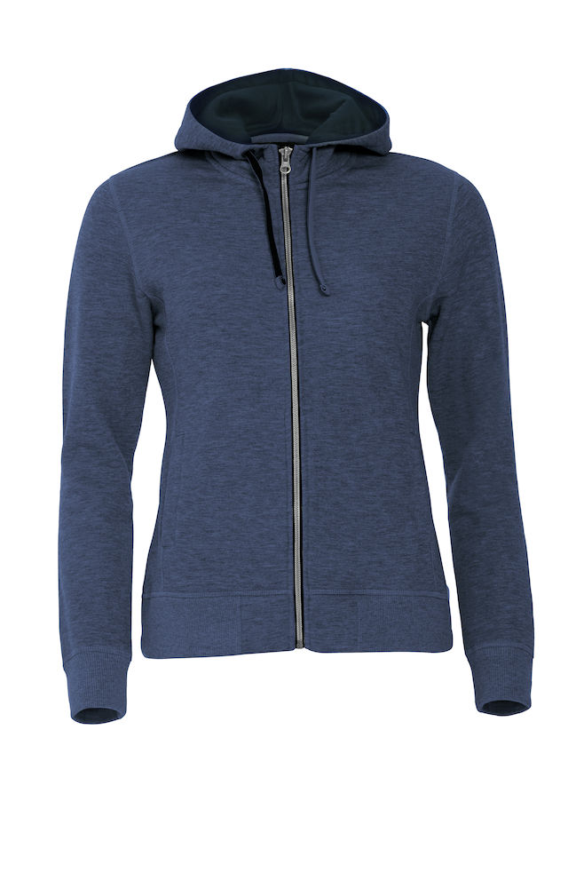 Classic Hoody Full Zip Ladies blauwmelange