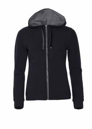 Classic Hoody Full Zip Ladies zwart