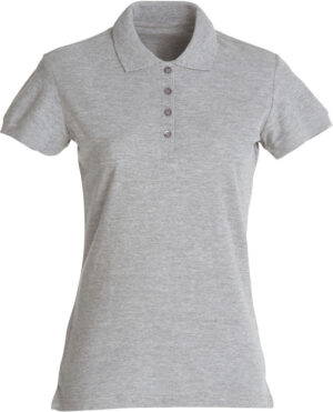 Basic Polo Ladies grijsmelange