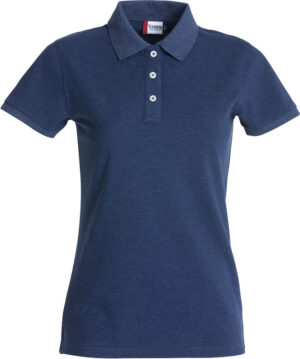 Stretch Premium Polo Ladies blauwmelange