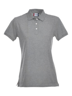 Stretch Premium Polo Ladies grijsmelange