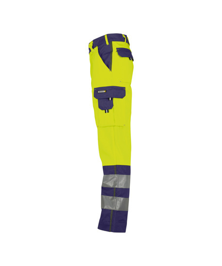 BROEK LANCASTER PLUS FLUO-GEEL/MARINEBLAUW