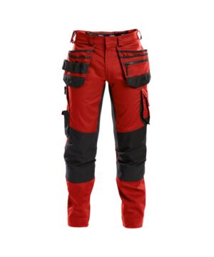 FLUX Stretch Werkbroek + Holsterzakken Rood/Zwart