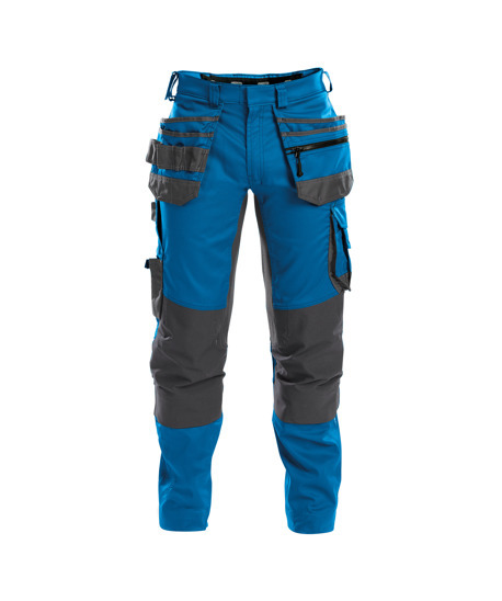 FLUX Stretch Werkbroek + Holsterzakken Azuurblauw/Grijs