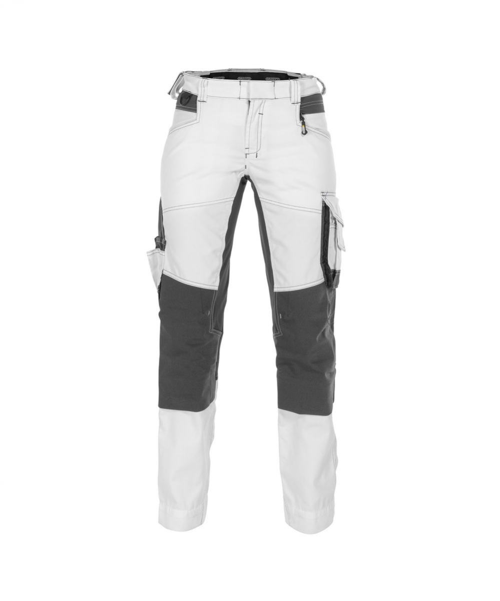 DYNAX PAINTERS Dames Stretch Werkbroek Wit/Grijs