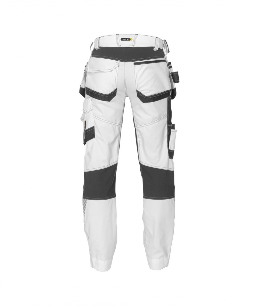 FLUX Stretch Werkbroek + Holsterzakken PLUS Wit/Grijs