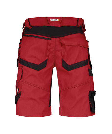 TRIX Stretch Werkshort met Holsterzakken Rood/Zwart