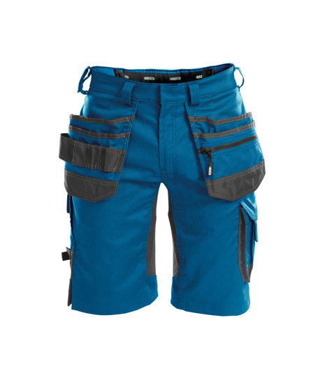 TRIX Stretch Werkshort met Holsterzakken Azuurblauw/Grijs