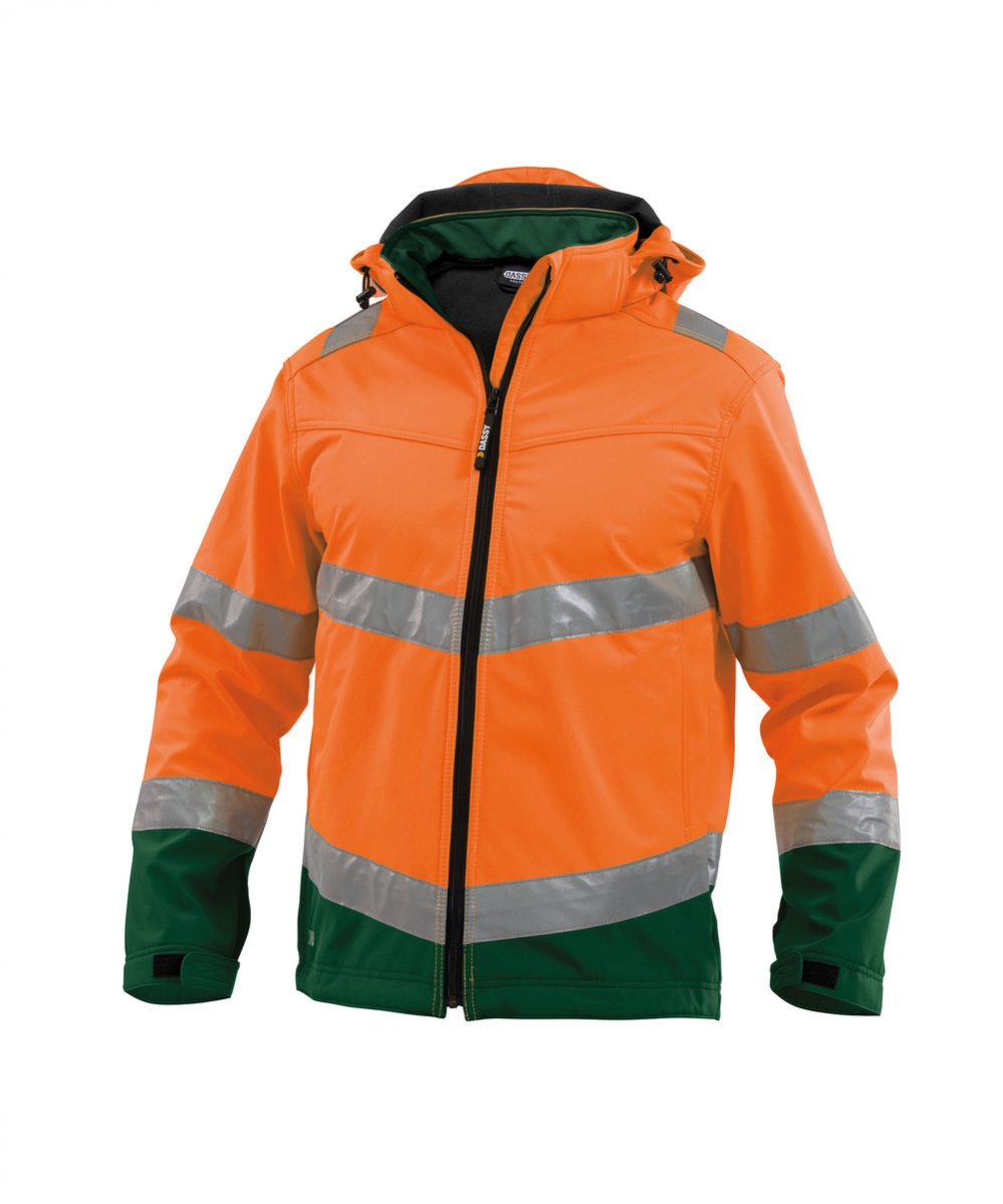 MALAGA Softshell Hi-Vis Fluo-oranje/Flessengroen