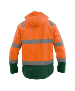 MALAGA Softshell Hi-Vis Fluo-oranje/Flessengroen