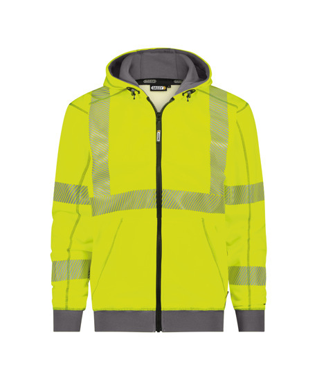 Evans signalisatie Hoodie met rits Fluogeel/Grijs