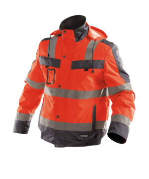 LIMA Winterjas Hi-Vis Fluorood/Cementgrijs