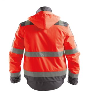 LIMA Winterjas Hi-Vis Fluorood/Cementgrijs