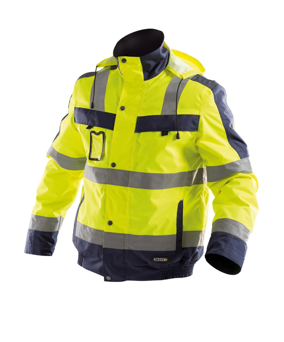 LIMA Winterjas Hi-Vis Fluogeel/Marineblauw