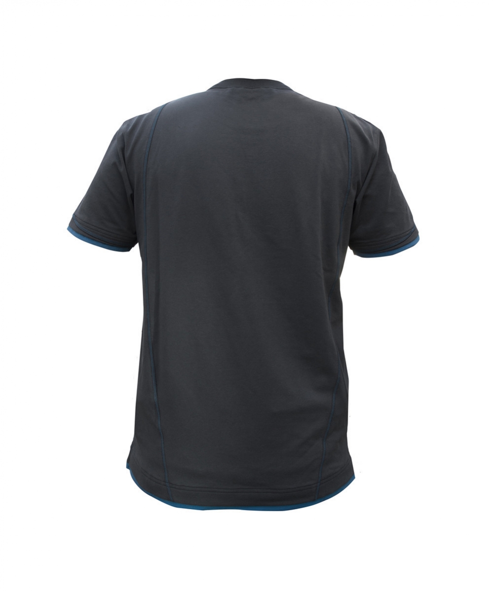 KINETIC T-shirt Antracietgrijs/Azuurblauw