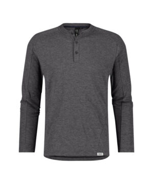 SERENGETI Henley T-Shirt Lange Mouw Antracietgrijs