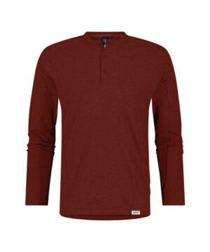 SERENGETI Henley T-Shirt met Lange Mouwen Baksteenrood