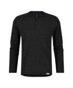 SERENGETI Henley T-Shirt met Lange Mouwen Zwart