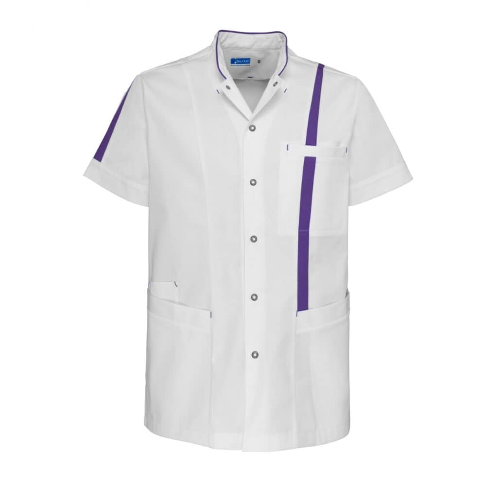 LEX Medische Vest Heren Wit/Paars