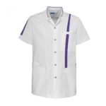 LEX Medische Vest Heren Wit/Paars