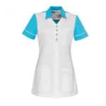 CARMEN Medische Vest Dames Wit/Turquoise