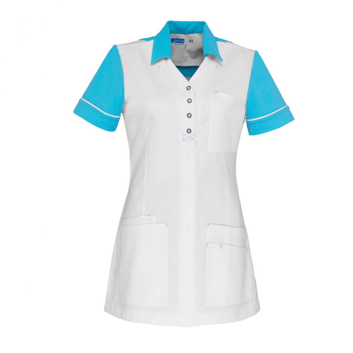 CARMEN Medische Vest Dames Wit/Turquoise