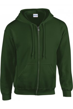 GI18600 Heavy Blend Adult Full Zip Hooded Sweatshirt Forest Green