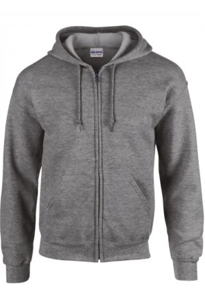 GI18600 Heavy Blend Adult Full Zip Hooded Sweatshirt Graphite Heather