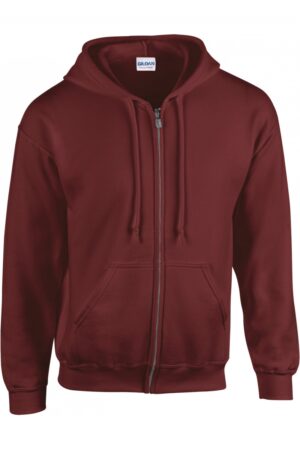 GI18600 Heavy Blend Adult Full Zip Hooded Sweatshirt Maroon