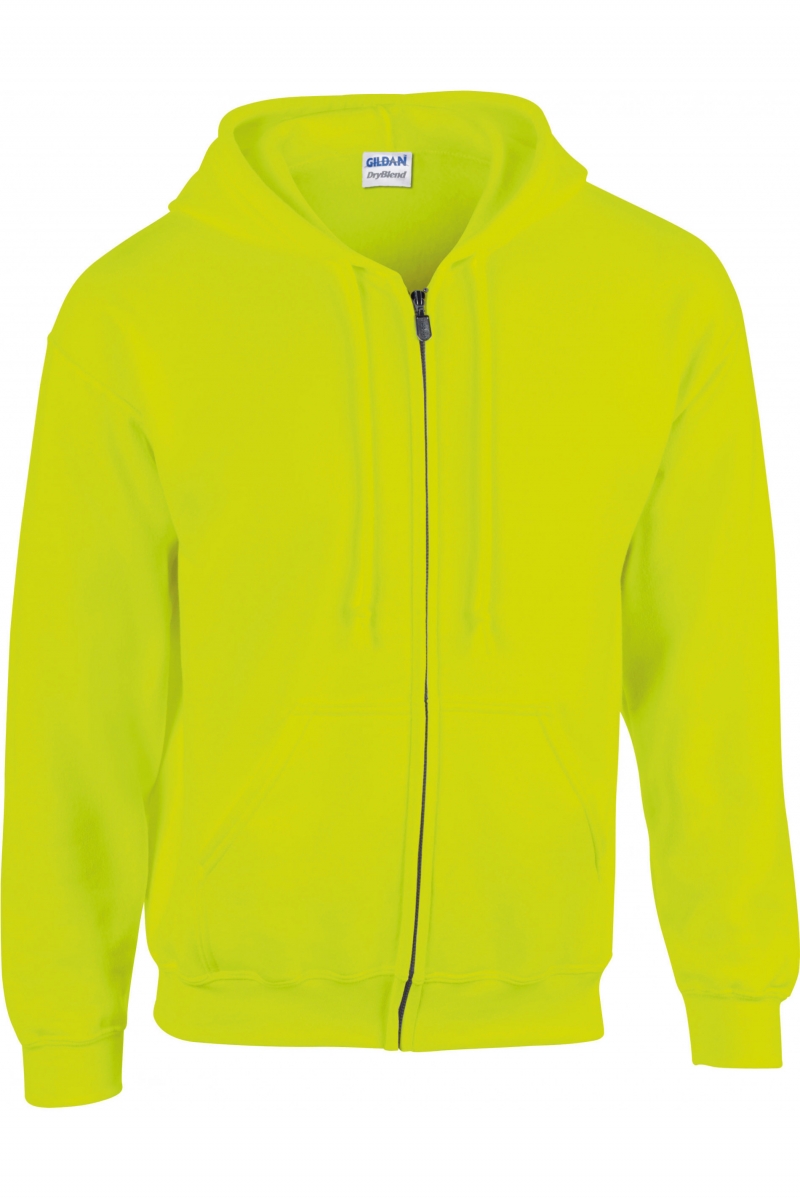 GI18600 Heavy BlendAdult Full Zip Hooded Sweatshirt Safety Yellow