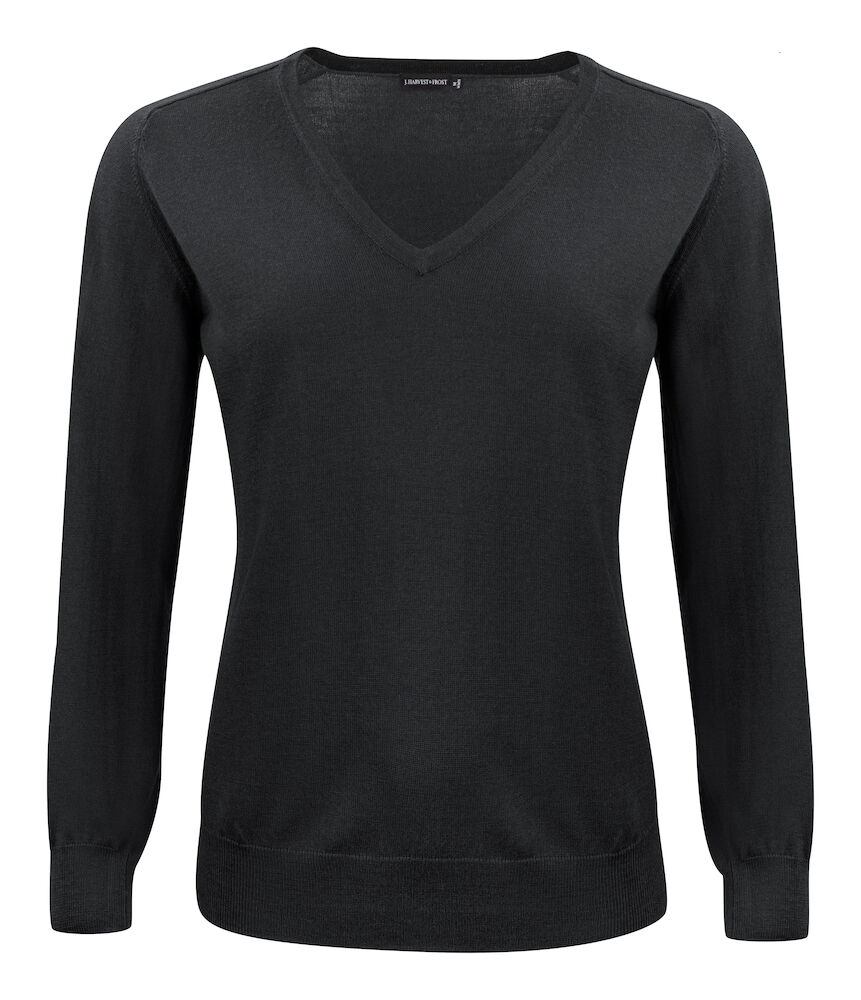 Merino V Sweater Dames Zwart