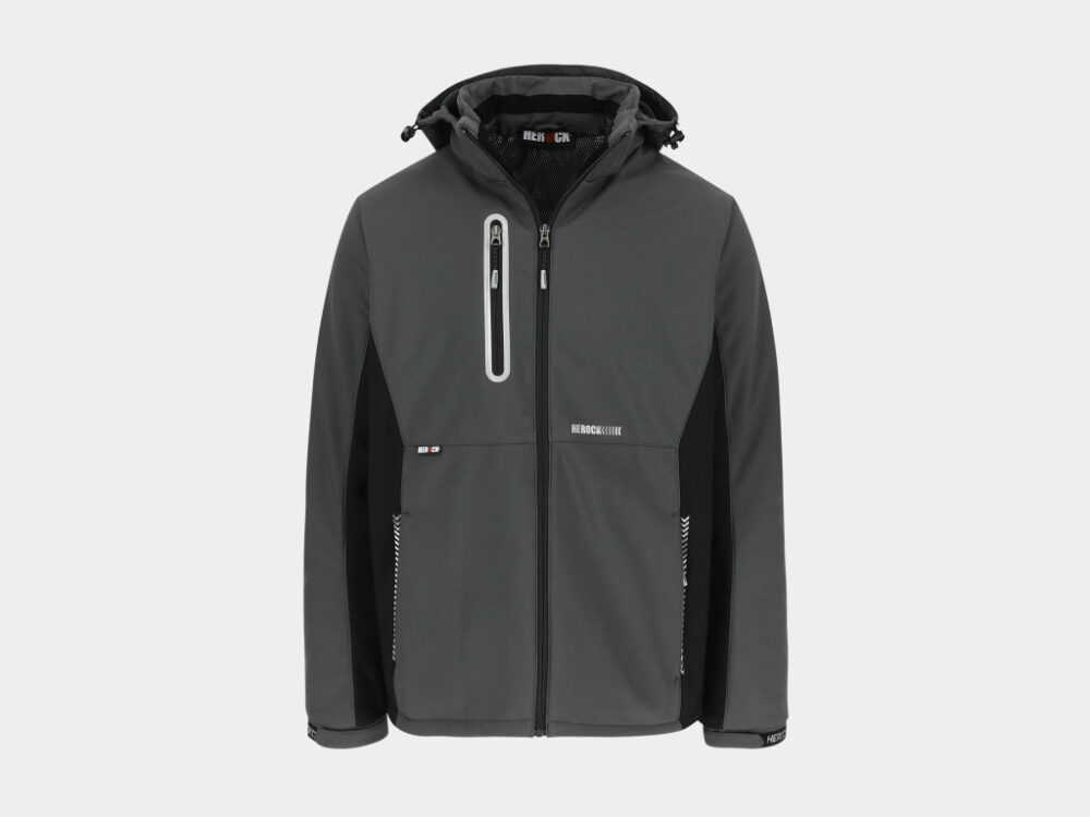 Taris Gevoerde Softshell Jas Antraciet/Zwart